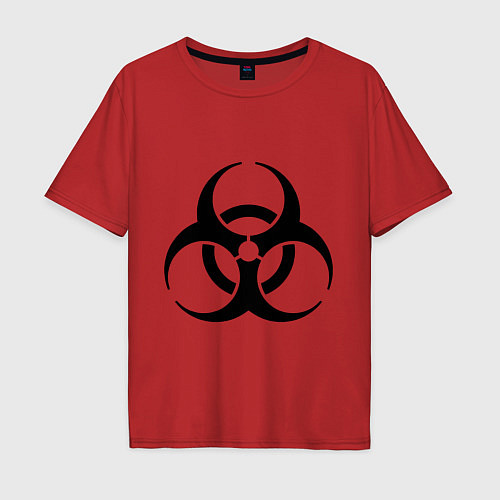 Мужская футболка оверсайз Biological hazard / Красный – фото 1