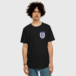 Футболка оверсайз мужская Сборная Англии логотип, цвет: черный — фото 2