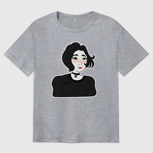 Мужская футболка оверсайз Doomer-girl / Меланж – фото 1