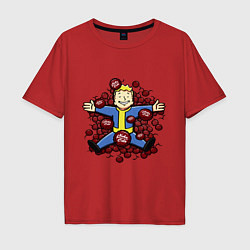 Футболка оверсайз мужская Vault boy caps, цвет: красный