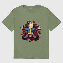 Футболка оверсайз мужская Vault boy caps, цвет: авокадо