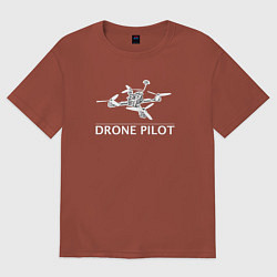 Футболка оверсайз мужская Drones pilot, цвет: кирпичный