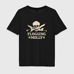 Футболка оверсайз мужская Flogging Molly кельтик панк рок группа, цвет: черный
