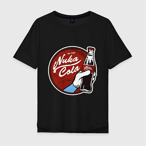 Мужская футболка оверсайз Nuka cola sticker / Черный – фото 1