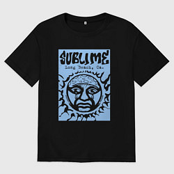 Футболка оверсайз мужская Sublime панк рок группа, цвет: черный