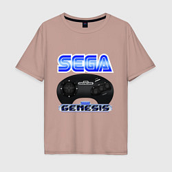 Футболка оверсайз мужская Sega genesis joystick, цвет: пыльно-розовый