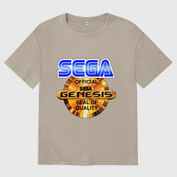 Футболка оверсайз мужская Sega genesis medal, цвет: миндальный
