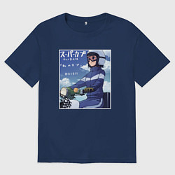 Футболка оверсайз мужская Koguma - Супер Каб, цвет: тёмно-синий