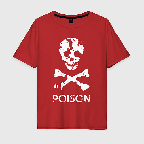 Мужская футболка оверсайз Poison sign / Красный – фото 1