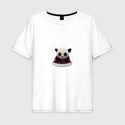 Футболка оверсайз мужская Понурый панда, цвет: белый