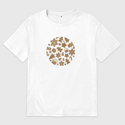 Футболка оверсайз мужская Имбирные пряники, цвет: белый