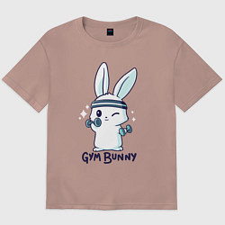 Футболка оверсайз мужская Gym bunny, цвет: пыльно-розовый