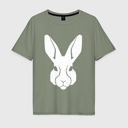 Мужская футболка оверсайз White rabbit head