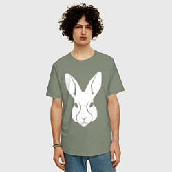 Футболка оверсайз мужская White rabbit head, цвет: авокадо — фото 2
