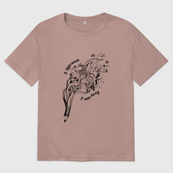 Футболка оверсайз мужская Я художник - я так вижу, цвет: пыльно-розовый