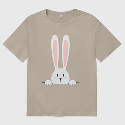 Футболка оверсайз мужская Скандинавский заяц, цвет: миндальный
