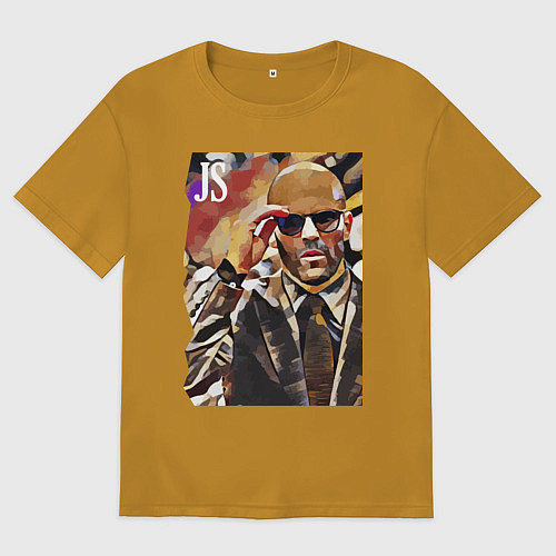 Мужская футболка оверсайз Jason Statham - кинозвезда / Горчичный – фото 1