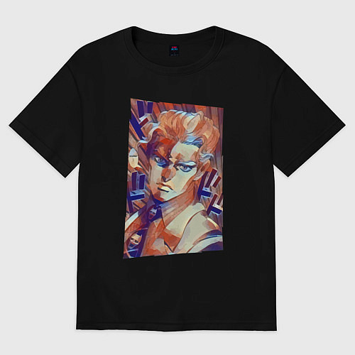 Мужская футболка оверсайз Йошикаге Кира - серийный убийца / Черный – фото 1