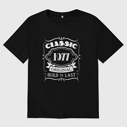 Футболка оверсайз мужская 1977 - classic, цвет: черный