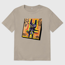 Футболка оверсайз мужская Собака страшная, цвет: миндальный