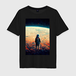 Футболка оверсайз мужская I want to be an astronaut, цвет: черный