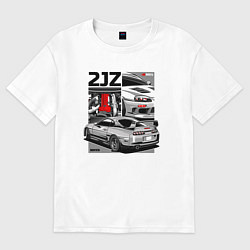 Футболка оверсайз мужская Toyota Supra mk4 2JZ, цвет: белый