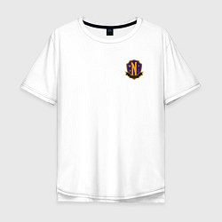 Футболка оверсайз мужская Эмблема школы Невермор, цвет: белый