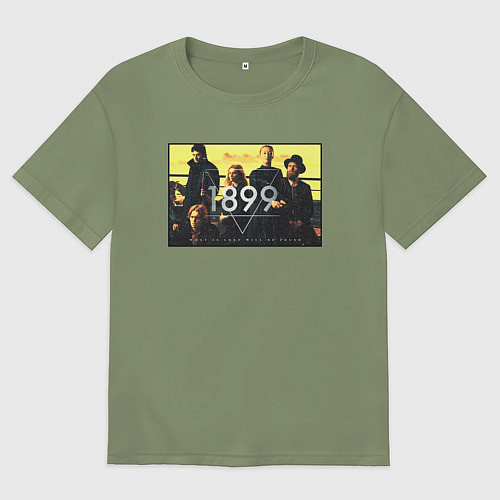 Мужская футболка оверсайз Борт Прометея - 1899 / Авокадо – фото 1