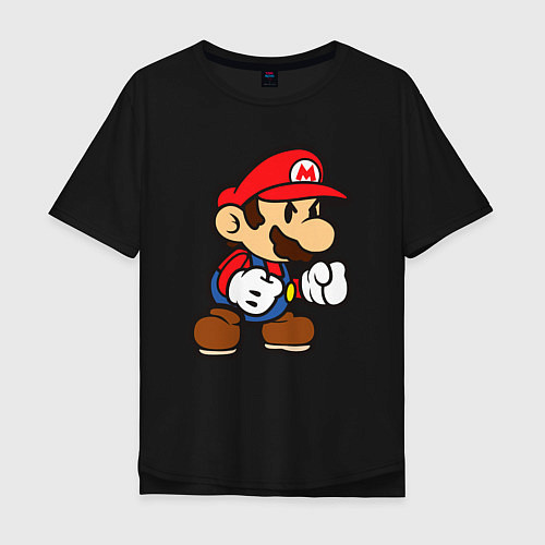 Мужская футболка оверсайз Классический Марио / Черный – фото 1