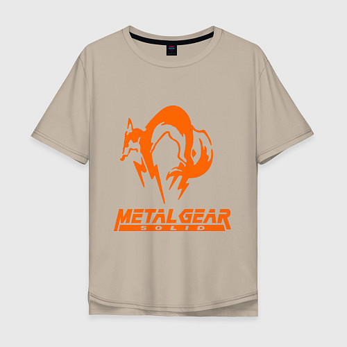 Мужская футболка оверсайз Metal Gear Solid Fox / Миндальный – фото 1