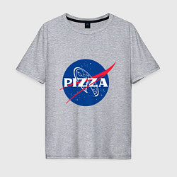 Футболка оверсайз мужская Nasa - pizza, цвет: меланж