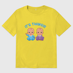 Футболка оверсайз мужская Это близнецы!, цвет: желтый