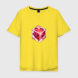 Футболка оверсайз мужская Сердце в кубе, цвет: желтый