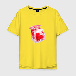 Футболка оверсайз мужская Сердце в подарок, цвет: желтый