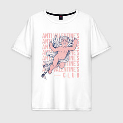 Футболка оверсайз мужская Club Anti valentines, цвет: белый