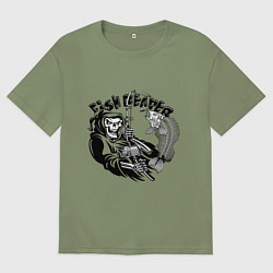 Футболка оверсайз мужская Fish reaper, цвет: авокадо