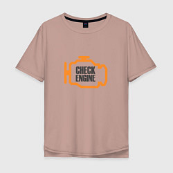 Мужская футболка оверсайз Check engine