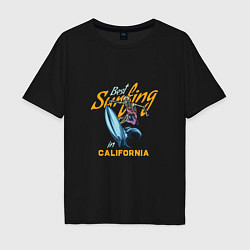 Футболка оверсайз мужская Лучший серфинг в Калифорнии, цвет: черный