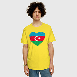Футболка оверсайз мужская Сердце Азербайджана, цвет: желтый — фото 2