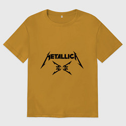 Футболка оверсайз мужская Metallica, цвет: горчичный