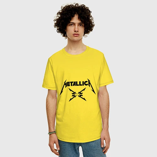 Мужская футболка оверсайз Metallica / Желтый – фото 3