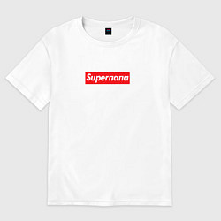 Футболка оверсайз мужская Superпапа, цвет: белый