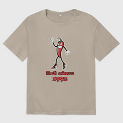 Футболка оверсайз мужская Hot since 1992, цвет: миндальный