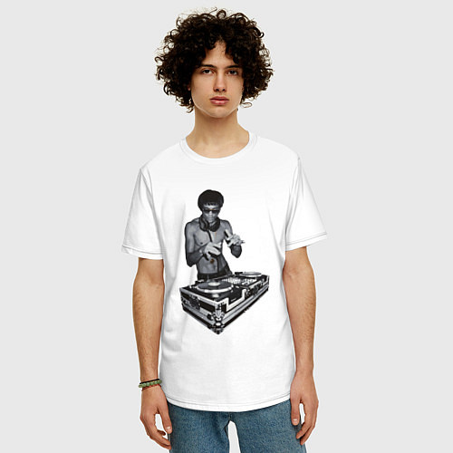 Мужская футболка оверсайз DJ Bruce Lee / Белый – фото 3
