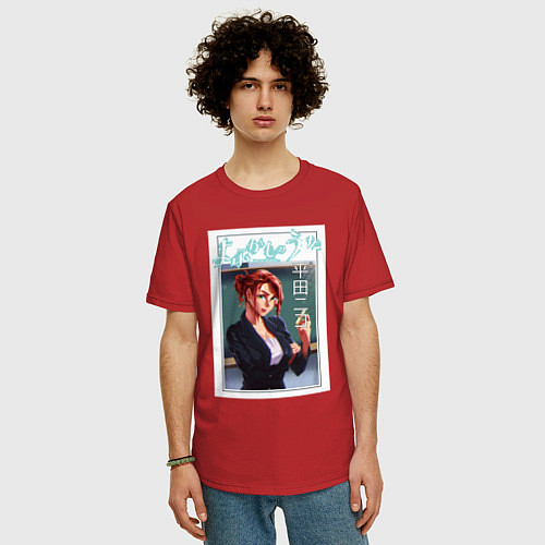 Мужская футболка оверсайз Нико Хирата / Красный – фото 3