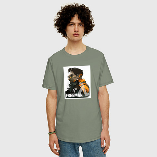 Мужская футболка оверсайз Freeman hl2 / Авокадо – фото 3