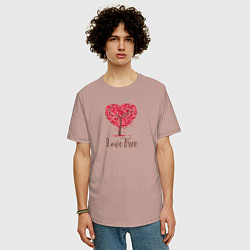 Футболка оверсайз мужская Love tree hard, цвет: пыльно-розовый — фото 2