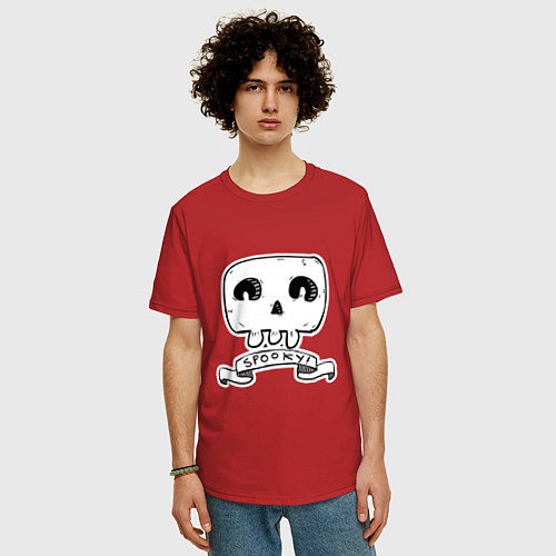 Мужская футболка оверсайз Spooky / Красный – фото 3