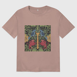 Футболка оверсайз мужская Грифоны и голуби, цвет: пыльно-розовый