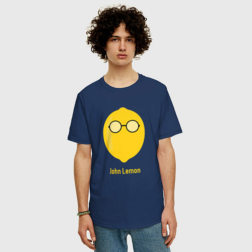 Мужская футболка оверсайз John Lemon / Тёмно-синий – фото 3
